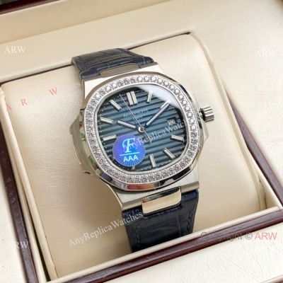 Swiss Replica Patek Philippe Nautilus 5711 watch Blue Dial Diamond Bezel